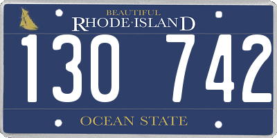 RI license plate 130742
