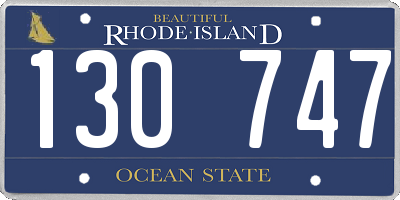 RI license plate 130747