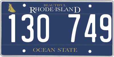 RI license plate 130749