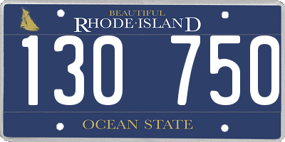 RI license plate 130750