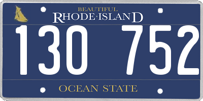 RI license plate 130752