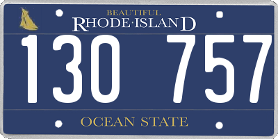 RI license plate 130757