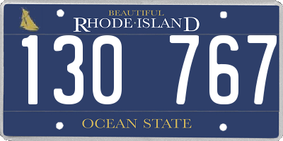 RI license plate 130767