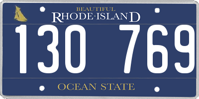 RI license plate 130769