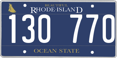 RI license plate 130770