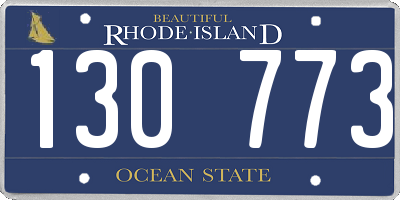 RI license plate 130773