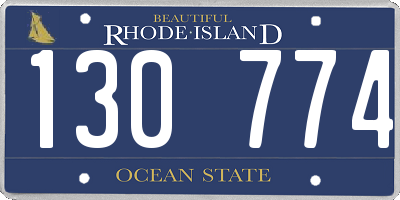 RI license plate 130774