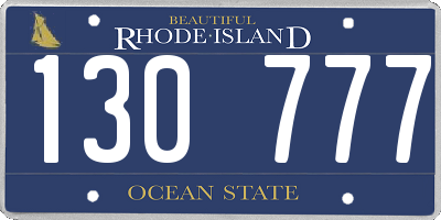 RI license plate 130777