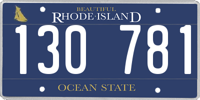 RI license plate 130781