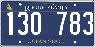 RI license plate 130783