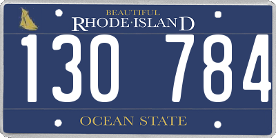 RI license plate 130784