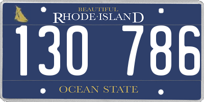 RI license plate 130786