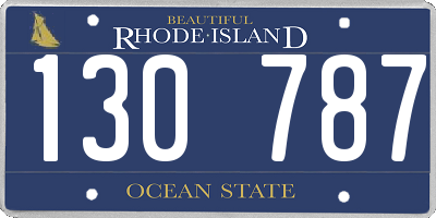 RI license plate 130787