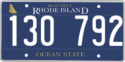 RI license plate 130792