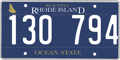 RI license plate 130794
