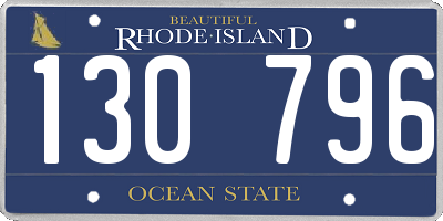 RI license plate 130796