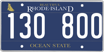 RI license plate 130800