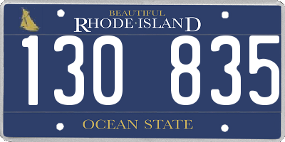RI license plate 130835