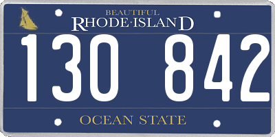 RI license plate 130842