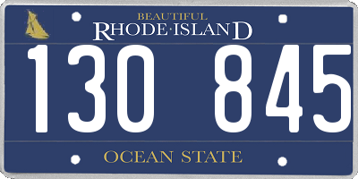 RI license plate 130845