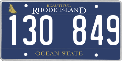 RI license plate 130849