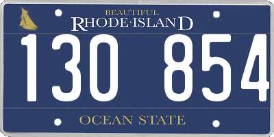 RI license plate 130854