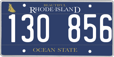 RI license plate 130856
