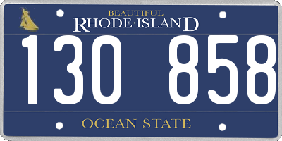 RI license plate 130858