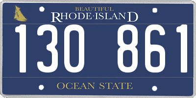 RI license plate 130861