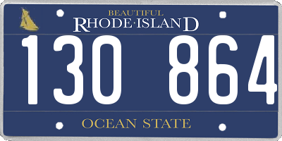 RI license plate 130864