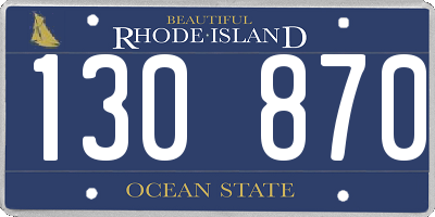 RI license plate 130870