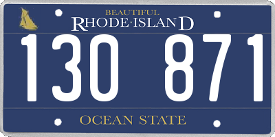 RI license plate 130871