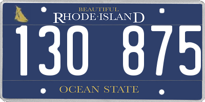 RI license plate 130875