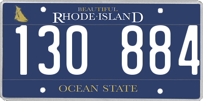 RI license plate 130884