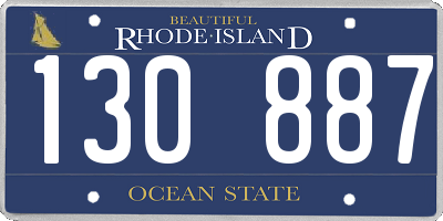 RI license plate 130887