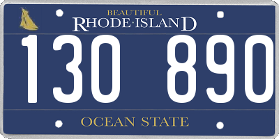 RI license plate 130890