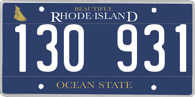 RI license plate 130931