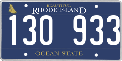 RI license plate 130933