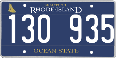 RI license plate 130935