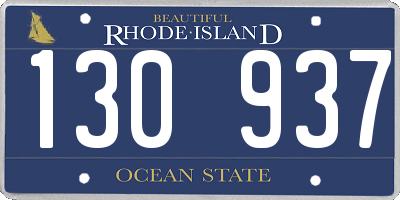 RI license plate 130937