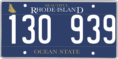 RI license plate 130939