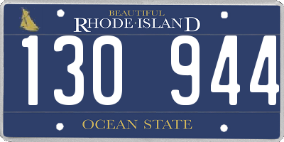 RI license plate 130944
