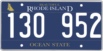 RI license plate 130952