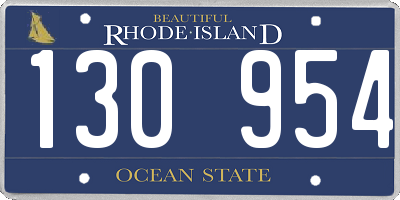 RI license plate 130954