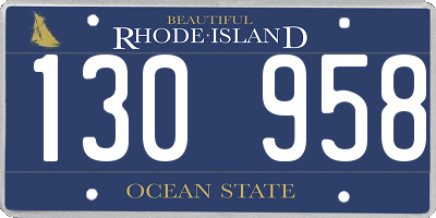 RI license plate 130958