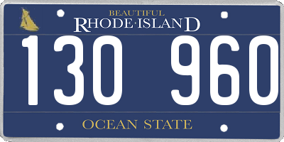 RI license plate 130960