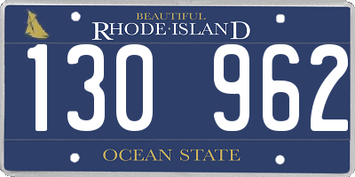 RI license plate 130962