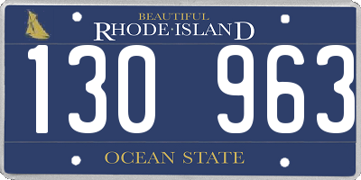 RI license plate 130963