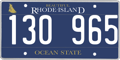 RI license plate 130965