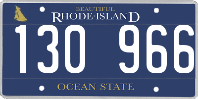 RI license plate 130966